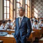 Portrait of Prof. Agus Setiawan, public health professor, in a lecture