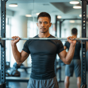 Portrait of Andi Pratama, fitness trainer, in a gym